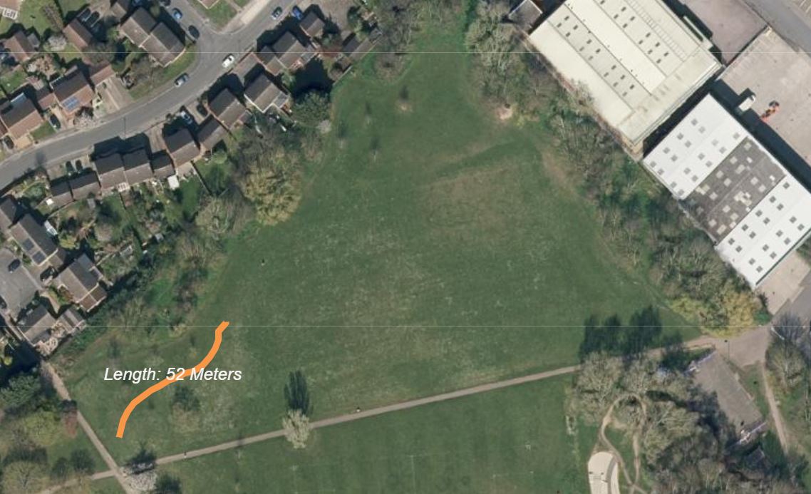 Nuns Way recreation ground aerial map