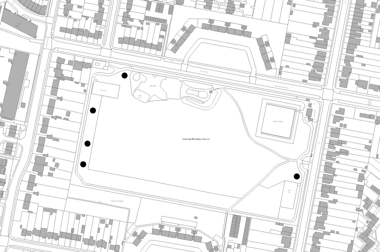 Proposed picnic bench locations